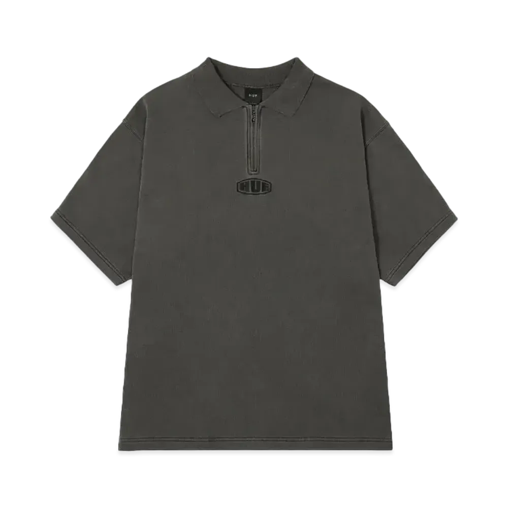 HUF Summer 24 Maximize Dyed Zip Polo "Black"