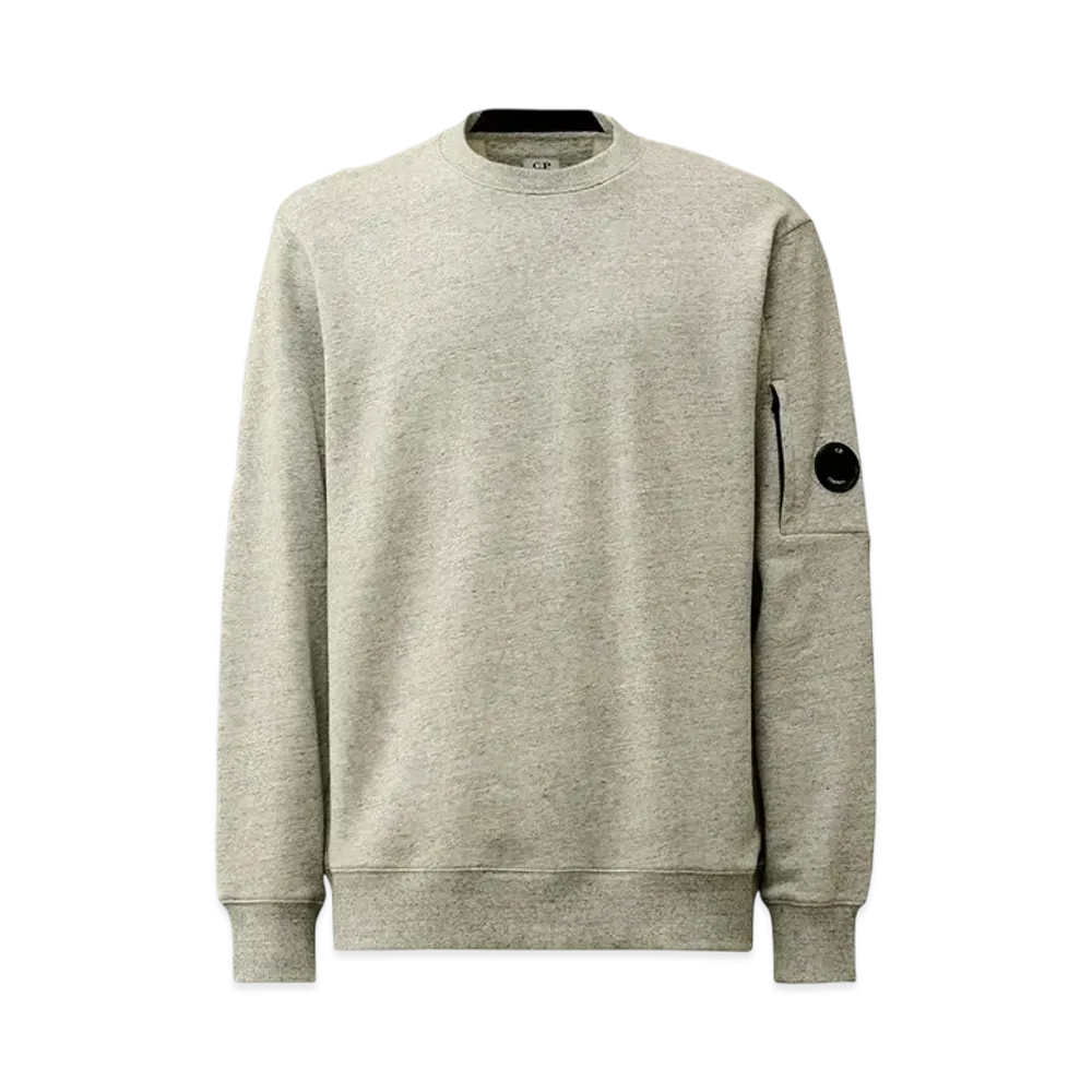 C.P Company Diagonal Raised Fleece Crew Neck Lens Sweatshirt "Greystone Melange"