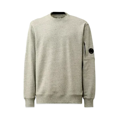 C.P Company Diagonal Raised Fleece Crew Neck Lens Sweatshirt "Greystone Melange"