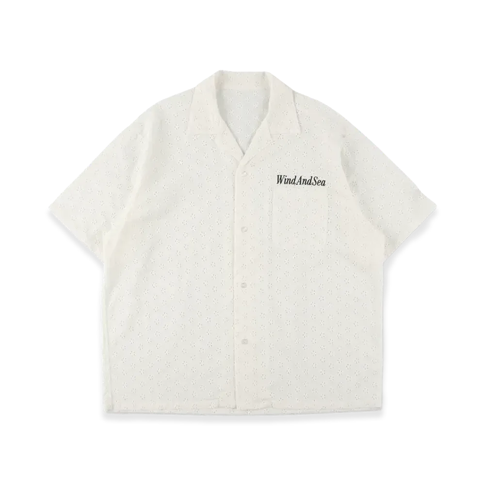 WIND AND SEA Cotton Lace S/S Shirt "White"