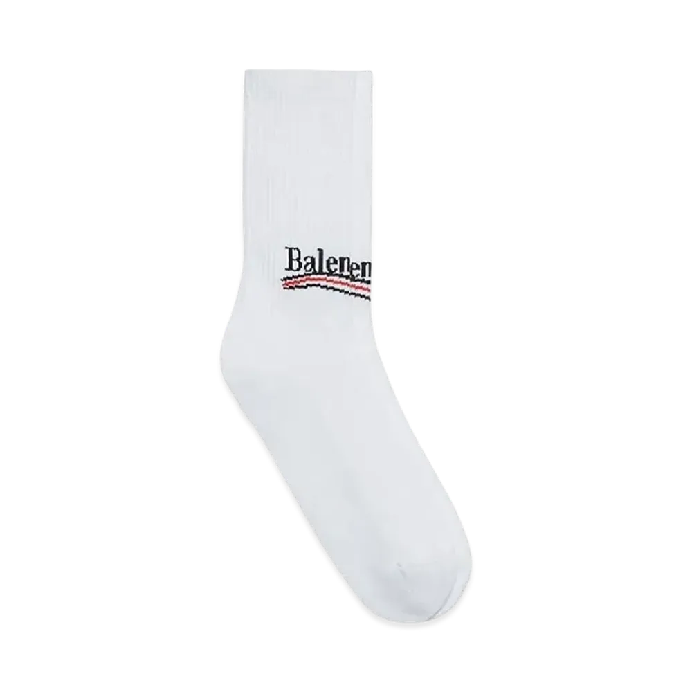 BALENCIAGA Political Campaign Tennis Socks "White"