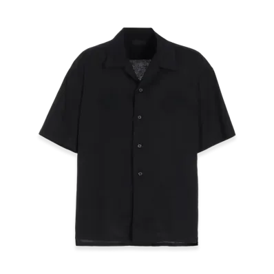 S'YTE Baroque Embroidery Open-Collar Shirt "Black"