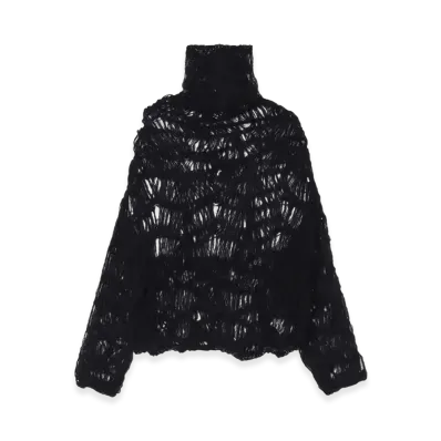 Yohji Yamamoto Maon High-Neck Top "Black"