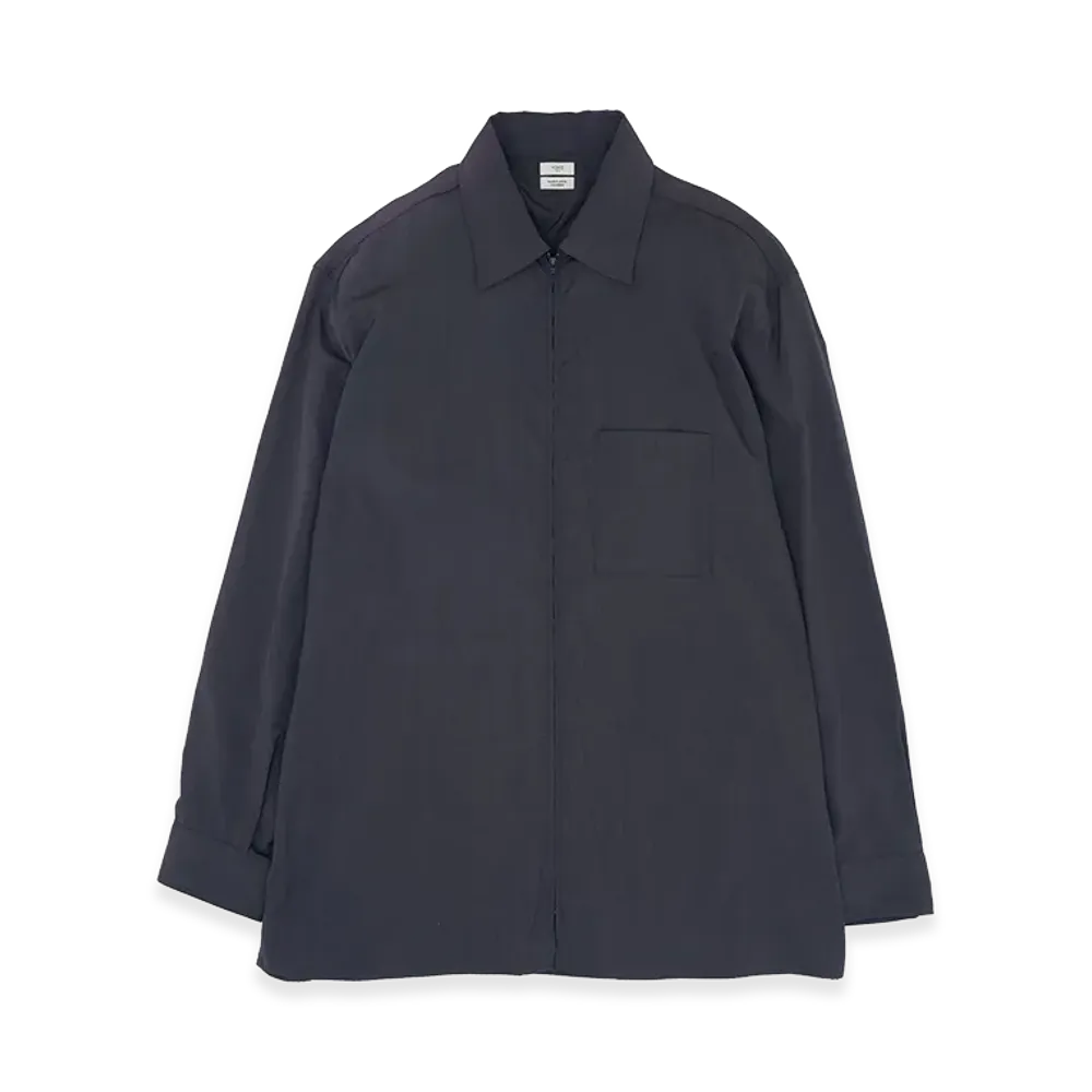 YOKE Silk Nylon Zip Shirt "Dusty Navy"