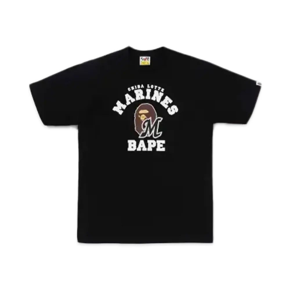 A BATHING APE x Chiba Lotte Marines College Tee M "Black"