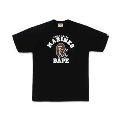 A BATHING APE x Chiba Lotte Marines College Tee M "Black"