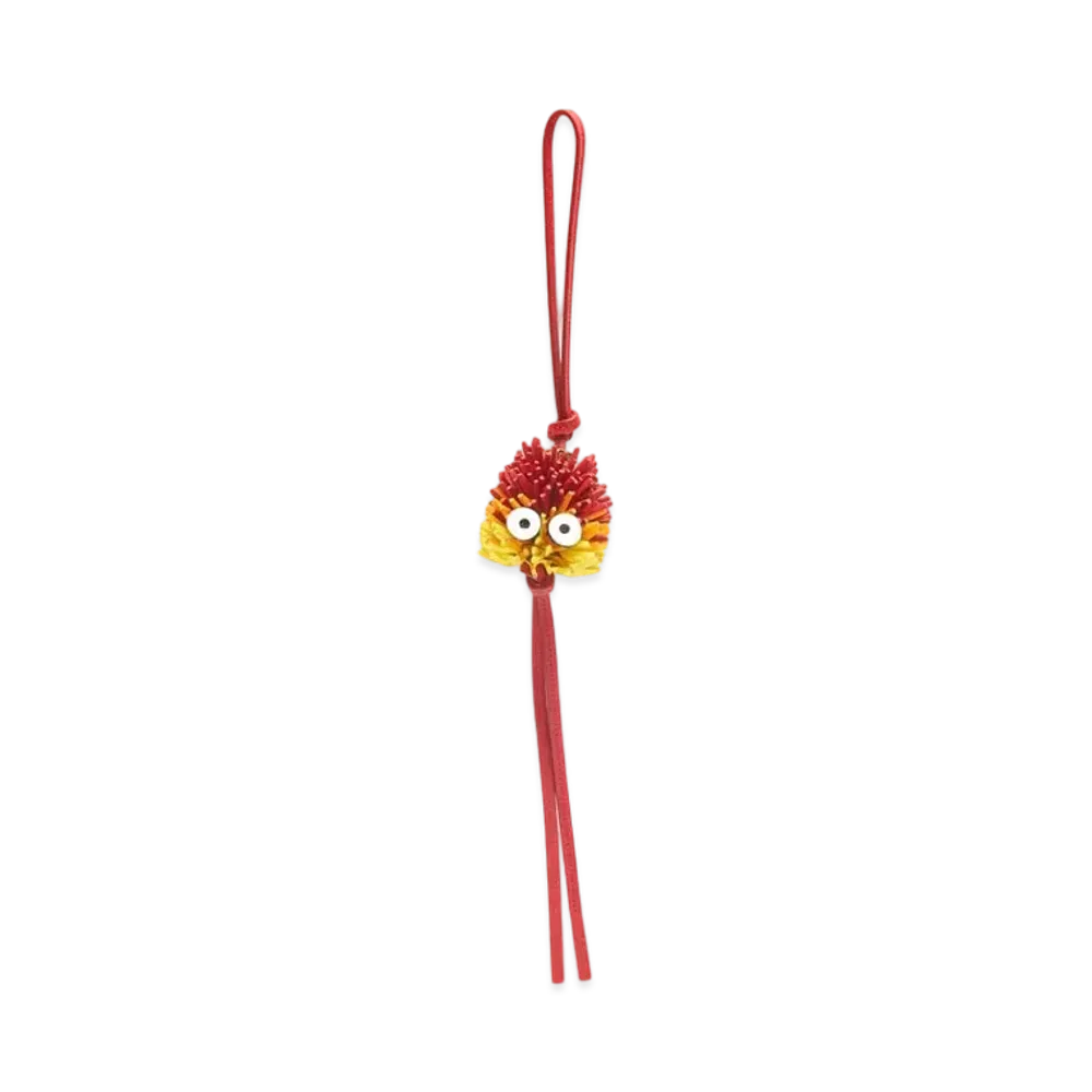 LOEWE x Howl's Moving Castle Calcifer Charm In Classic Calfskin "Red"