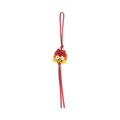 LOEWE x Howl's Moving Castle Calcifer Charm In Classic Calfskin "Red"
