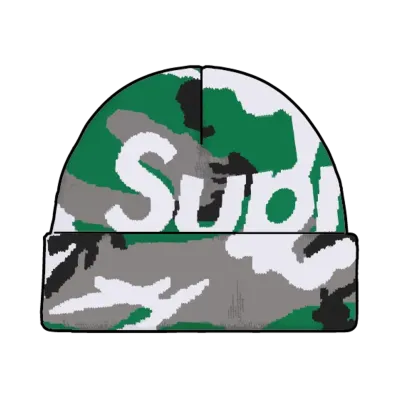 Supreme Camo Big Logo Beanie "Green Camo"