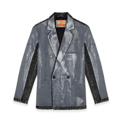 Diesel D-Kot-Fsf Denim Blazer With Half Coating "Grey Black"