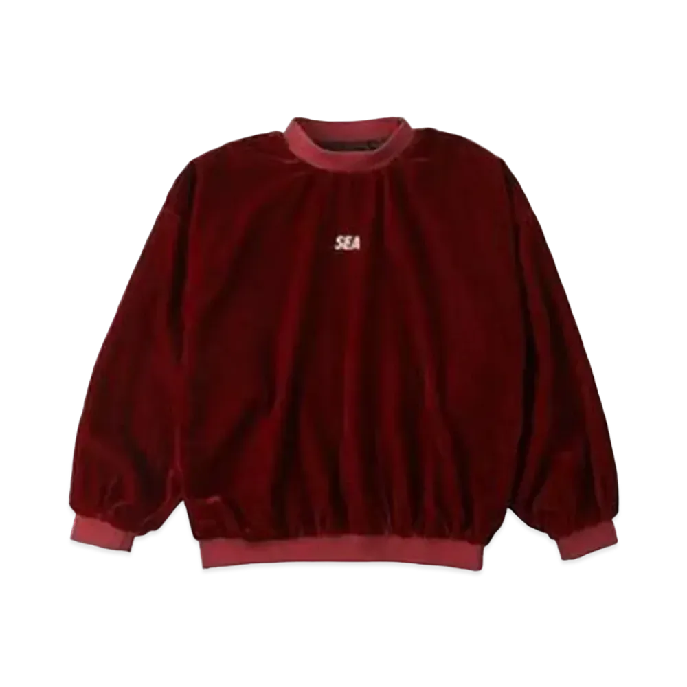 WIND AND SEA -Velour Crew Neck- "Burgundy"