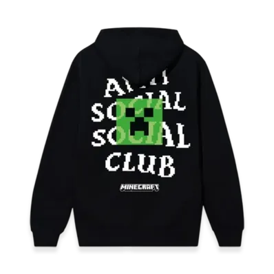 ANTI SOCIAL SOCIAL CLUB x Minecraft Creeper Head Logo Zip Hoodie "Black"