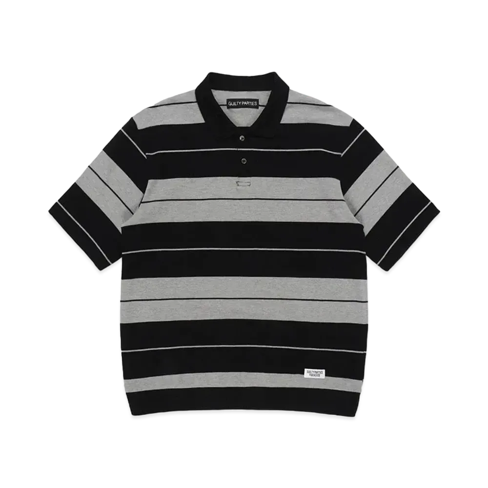 WACKO MARIA Striped Polo Shirt "Gray"