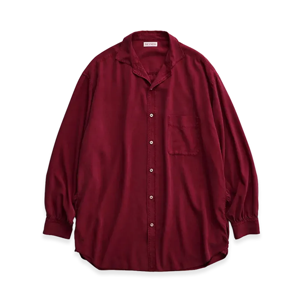 NICENESS D.Atkins Napped Silk Shirring Shirt "Cherry"