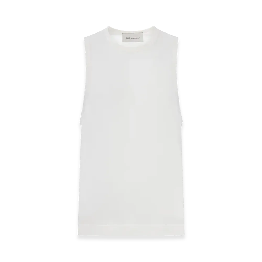 AMI PARIS Cotton Top With Ami De Coeur Embroidery "Beige"