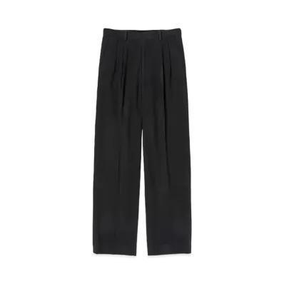 AURALEE Brushed Super Fine Wool Flannel Slacks "Ink Black"