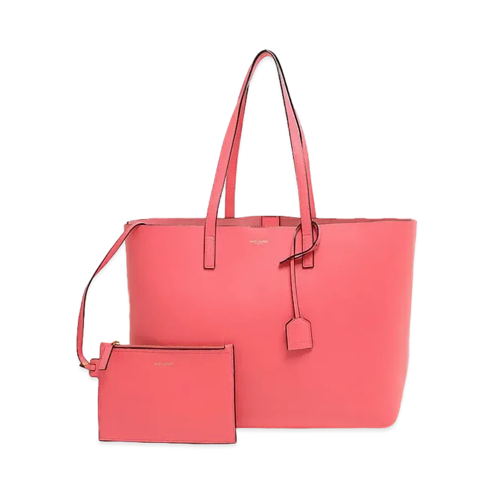 Saint Laurent Shopping Saint Laurent Leather Tote Bag "Pink"