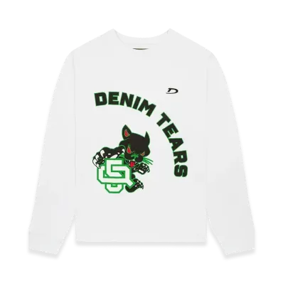 DENIM TEARS Panther Mascot Long Sleeve Tee "White"