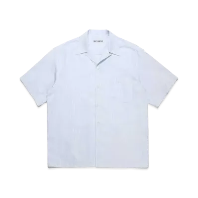 WACKO MARIA SOKTAS / Striped Open Collar Shirt "Blue"