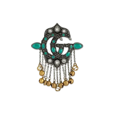 GUCCI GG Marmont Series Crystal Tassel Brooch