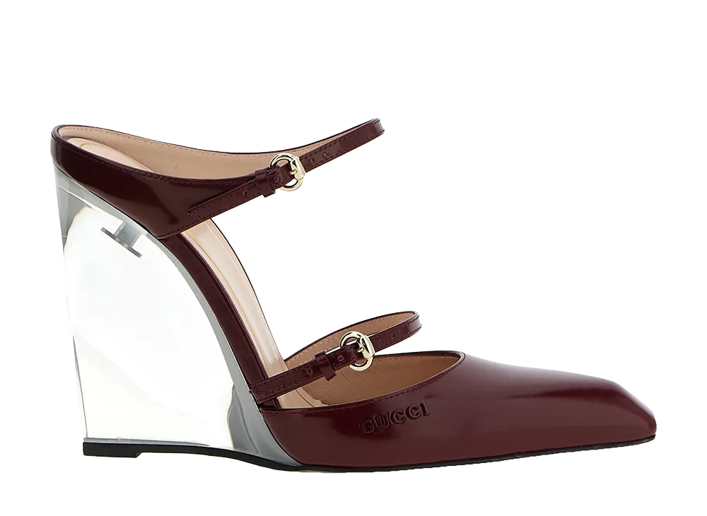 GUCCI Women's Rosso Ancora Sabots "Red"