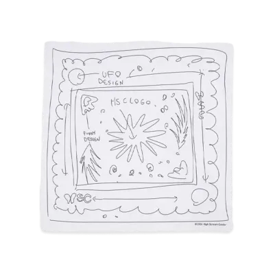 High Scream Center ROUGH SKETCH BANDANA "WHITE"