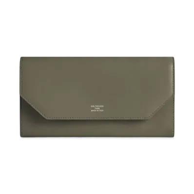 BALENCIAGA Envelope Long Wallet with Card Holder Smooth Calfskin Japan Exclusive "Army Green"