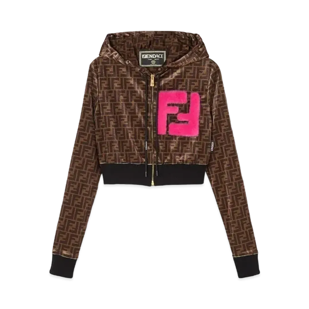 FENDI x Versace Fendace FF Crop Zip Hoodie