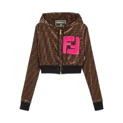 FENDI x Versace Fendace FF Crop Zip Hoodie