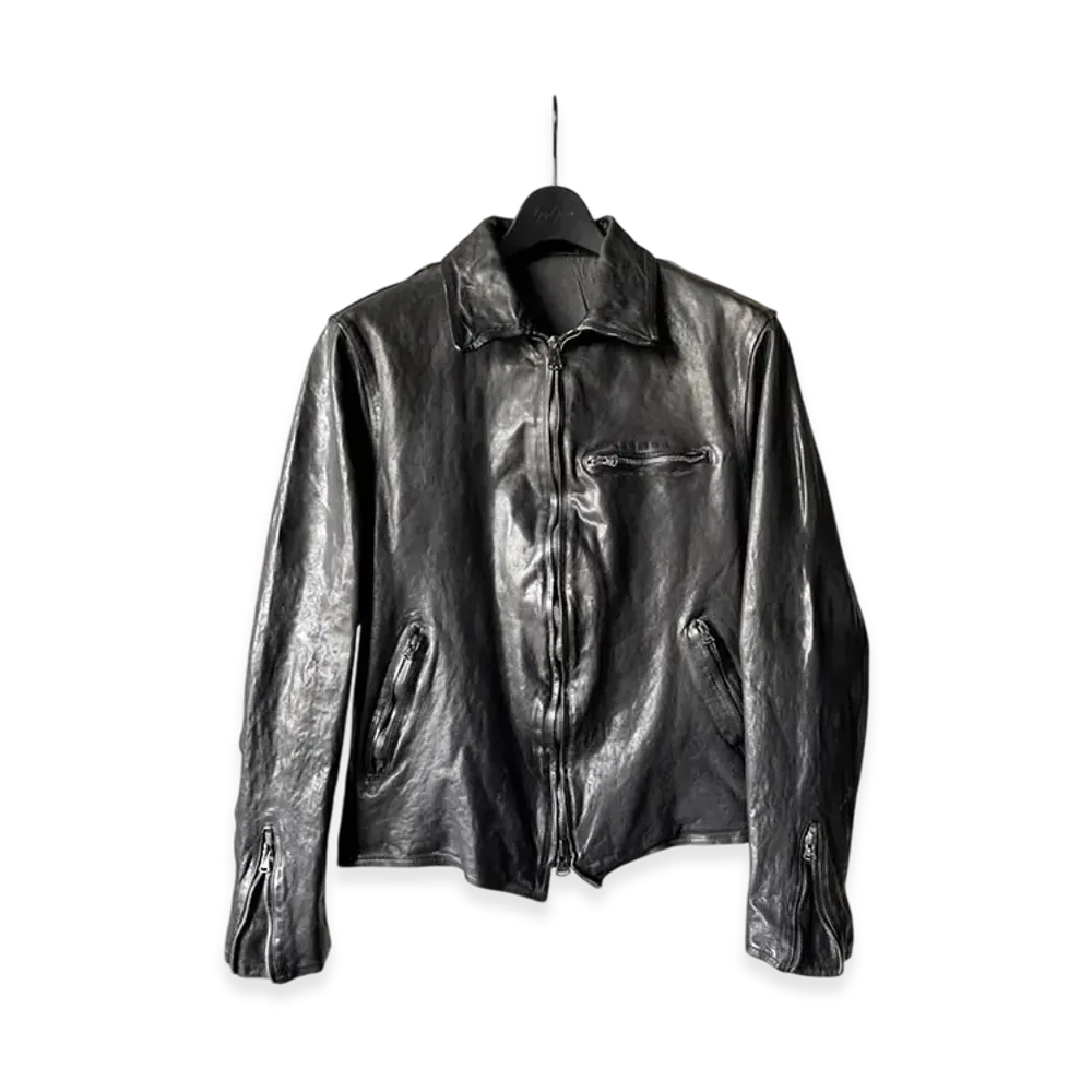 Yohji Yamamoto POUR HOMME Backlash Calf Dyed W Single Riders "Black"