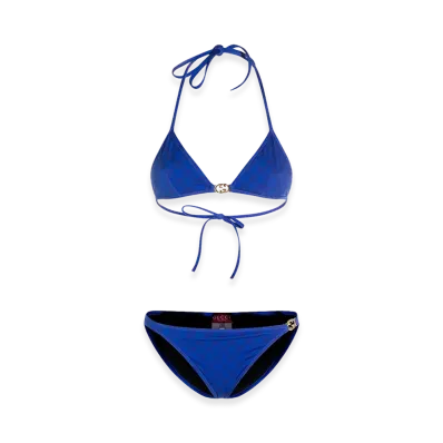 GUCCI Women's 'Incrocio GG' Bikini "Blue"