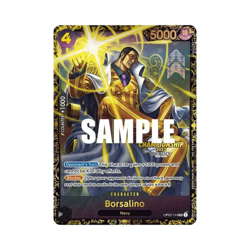 ボルサリーノ SR-P [OP02-114]【英語版】(プロモーションカード「チャンピオンシップ 2023 記念品」)