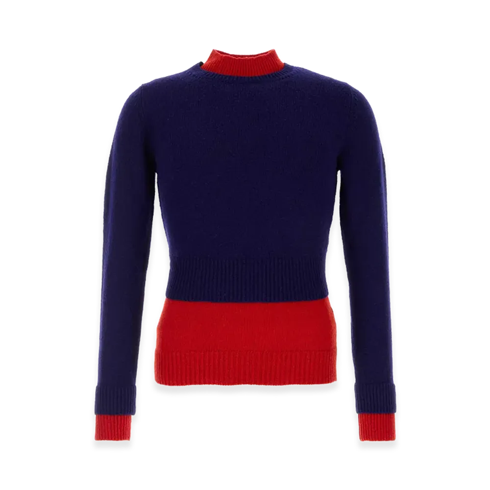Jil Sander Two-Tone Wool Blend Sweater "Haiti"