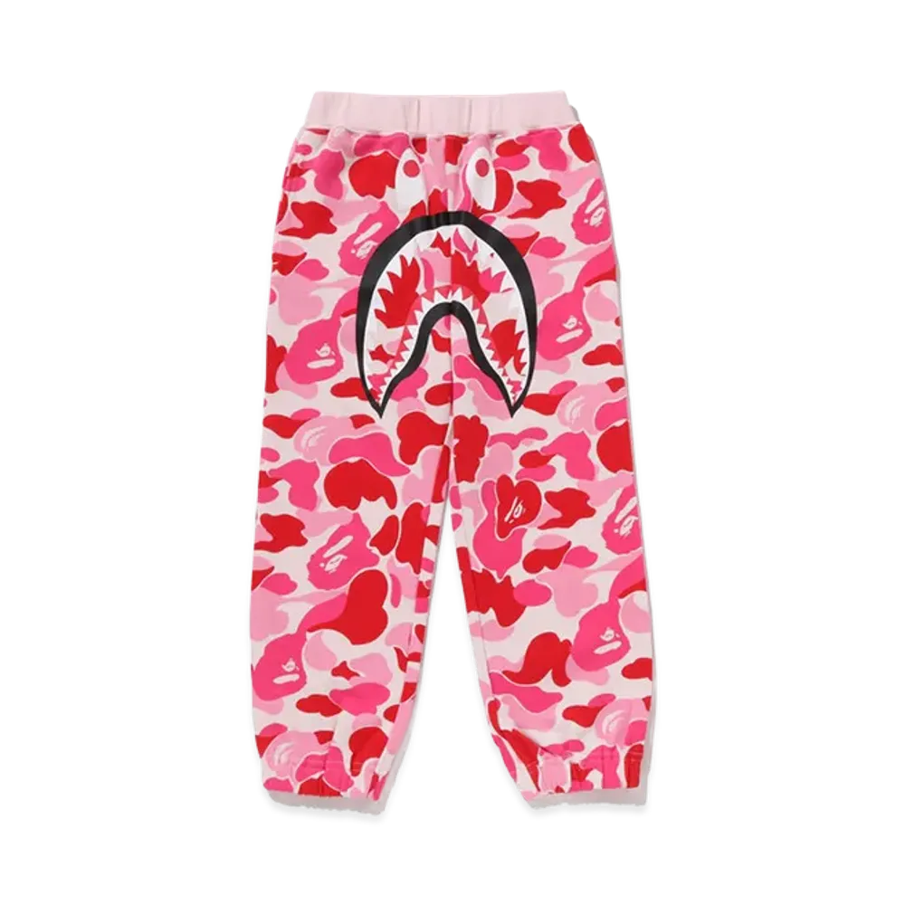A BATHING APE Kids ABC Camo Shark Sweat Pants "Pink"