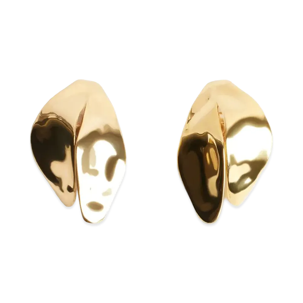 BALENCIAGA Women's Bloom XS Earrings "Shiny Gold"