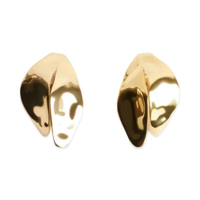 BALENCIAGA Women's Bloom XS Earrings "Shiny Gold"