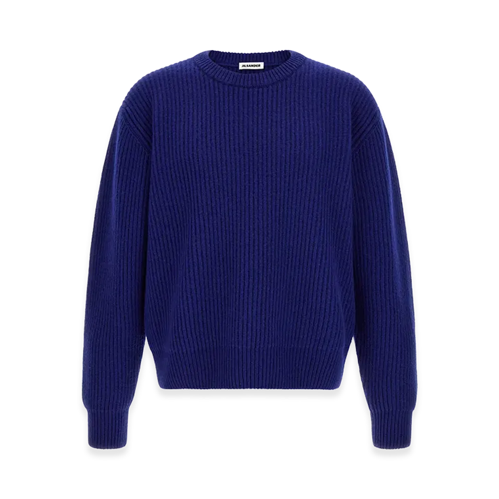 Jil Sander Fishermans Rib Sweater "Blue"
