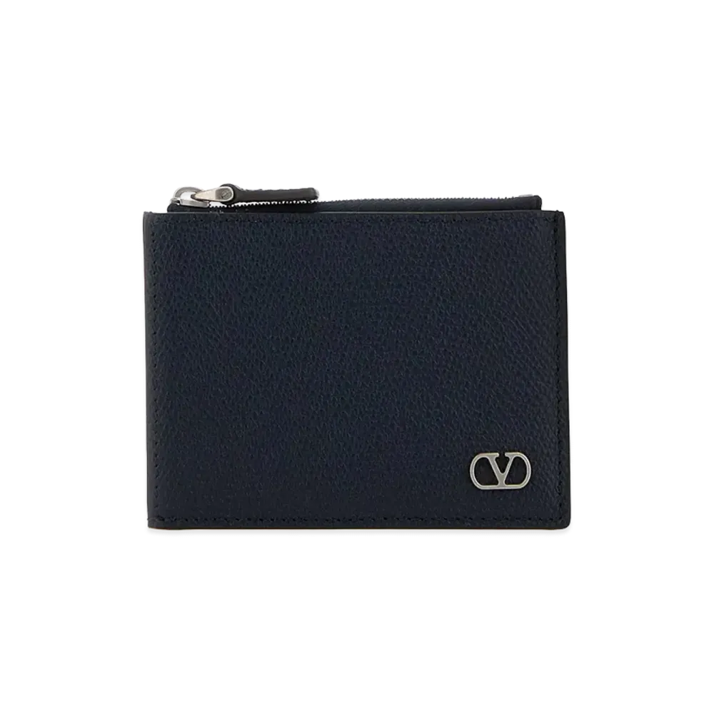 Valentino Leather Coin Purse "Midnight Blue"
