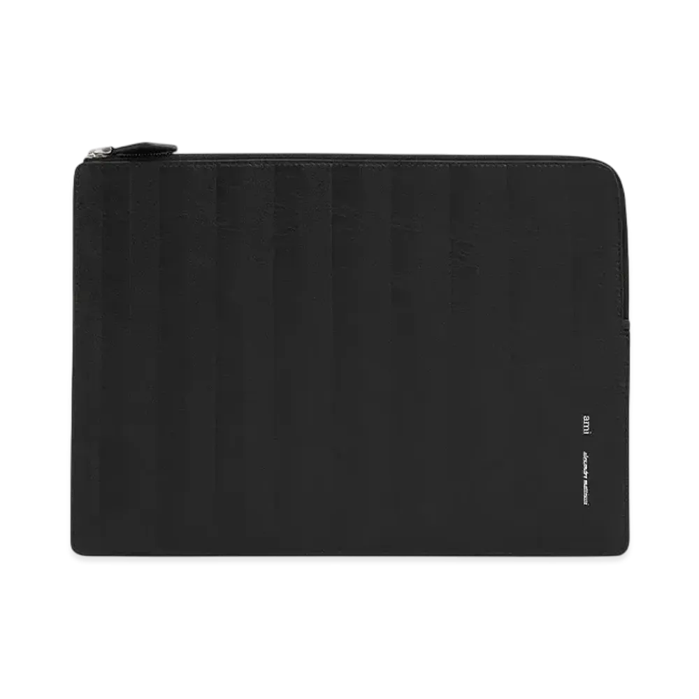 AMI PARIS Leather Midi Document Holder "Black"