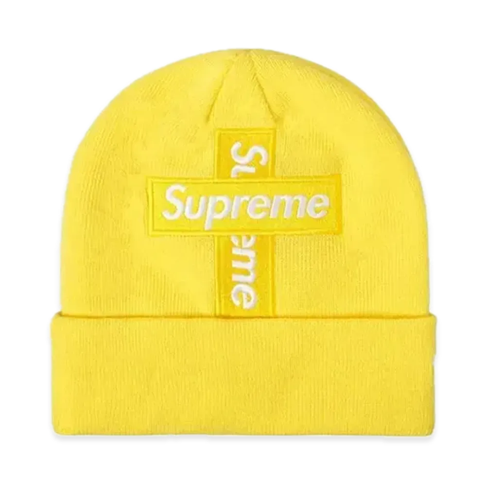 Supreme New Era Cross Box Logo Beanie "Yellow"