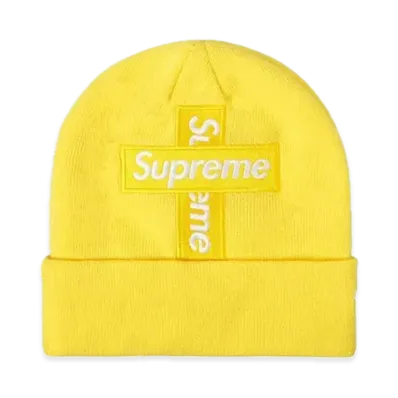 Supreme New Era Cross Box Logo Beanie "Yellow"