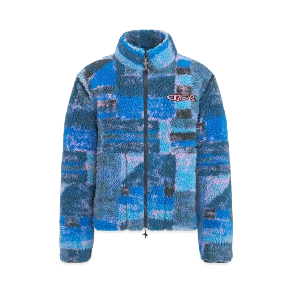 Dior x LEWIS HAMILTON Zipped Jacket with Removable Sleeves Technical Fleece "Blue"