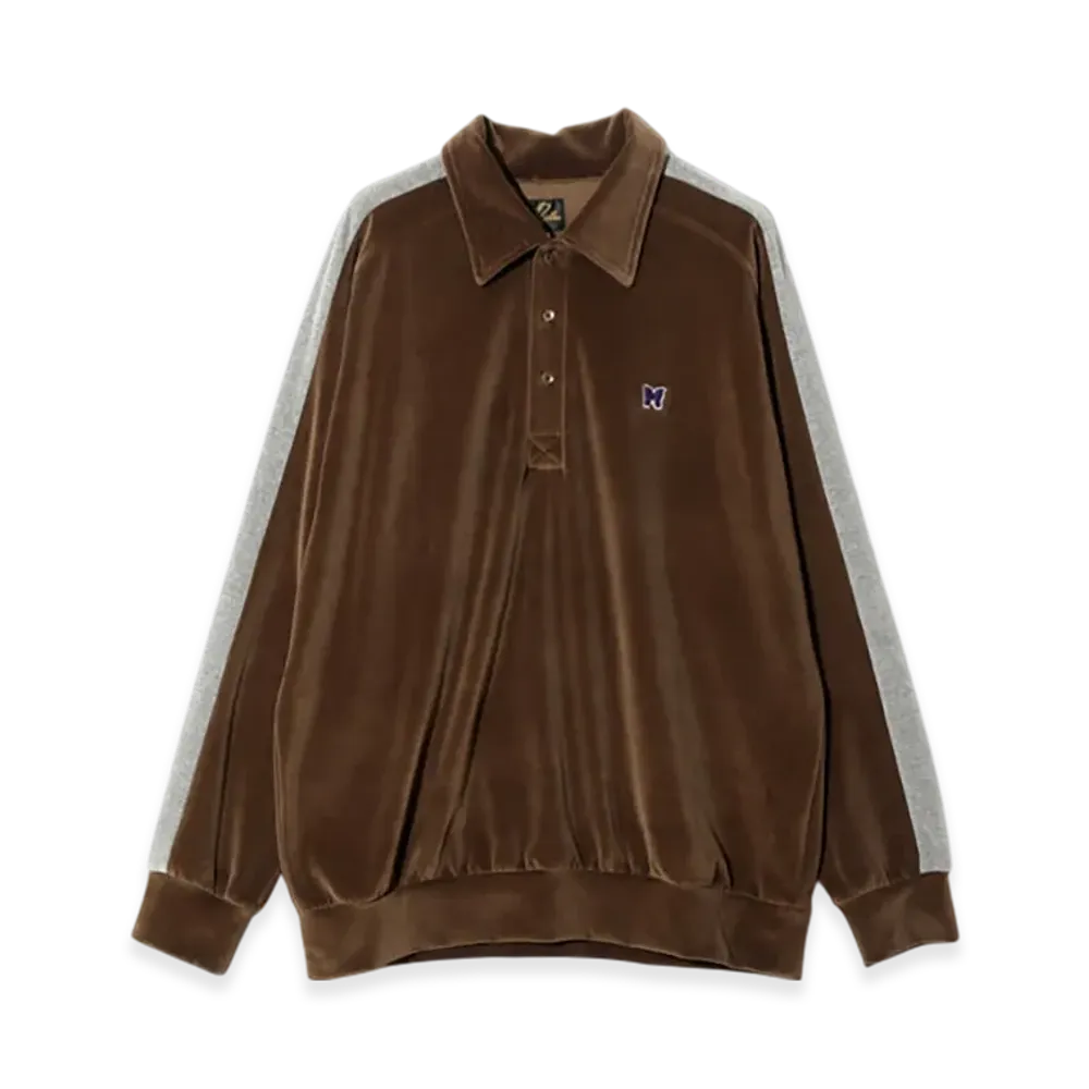 NEEDLES Side Line Pullover Shirt-C/PE Velour "Brown"