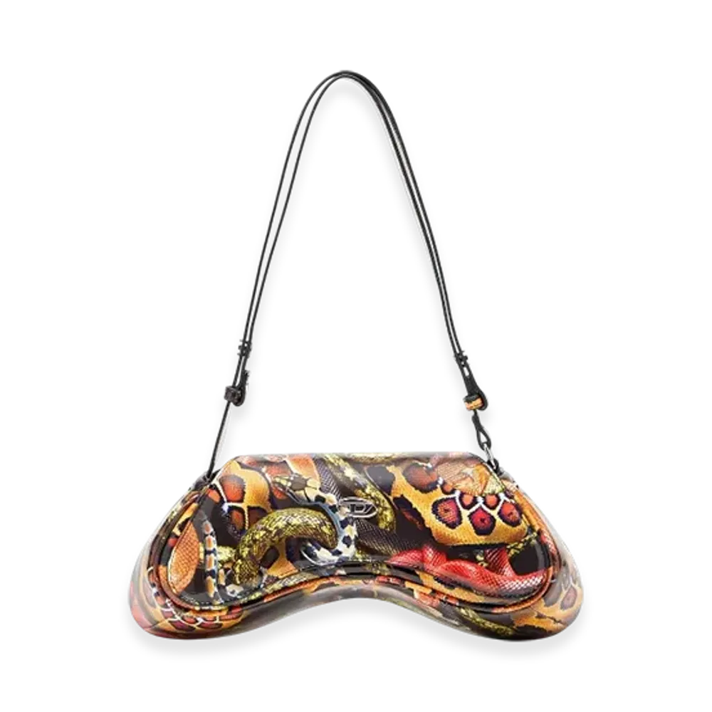 Diesel Cny Play Crossbody Shoulder Bag With Snake Print "Multicolor"