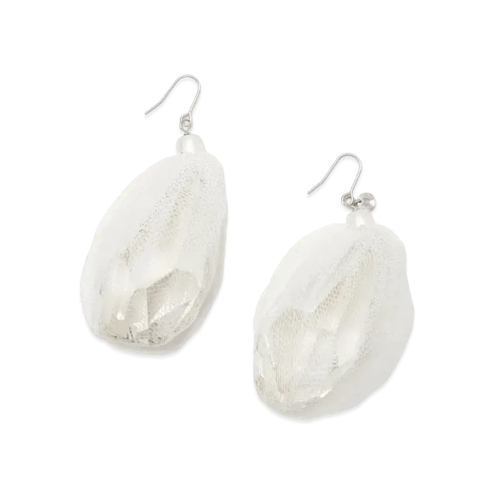 UNDERCOVER Silk Tulle Swarovski Pierce "White"