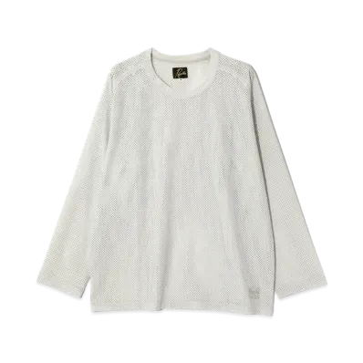 NEEDLES L/S U-Neck Tee - Raschel Lace "White"