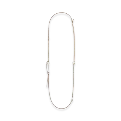 Hermes Chaine D'ancre Punk Long Necklace GM "Pink Gold/1 Diamond"