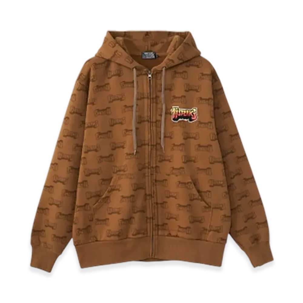 HYSTERIC GLAMOUR Bad Ass Logo Print Hoodie "Brown"