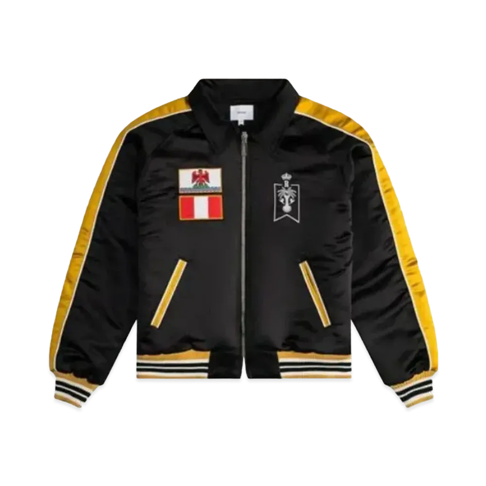 RHUDE LE Soleil Satin Bomber "Black"