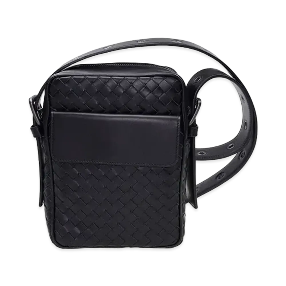 Bottega Veneta Lambskin Shoulder Bag "Black"